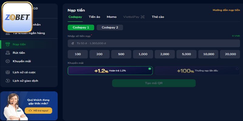 Các phương thức thanh toán Z8bet phổ biến