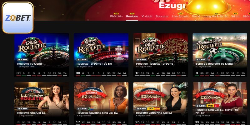 Top 5 trò chơi casino hấp dẫn