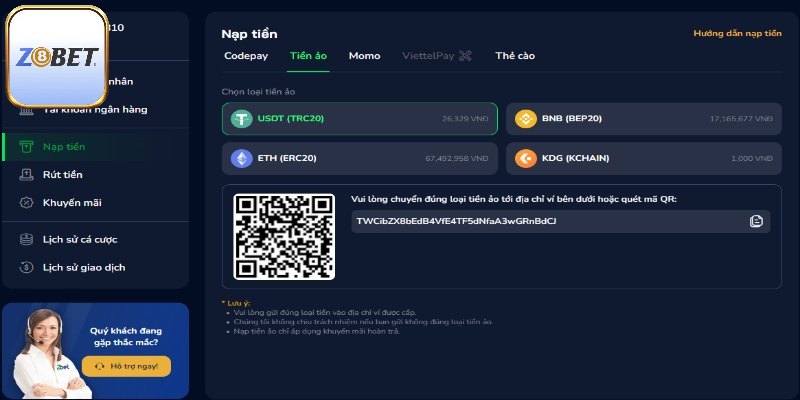 Trải nghiệm giao dịch bằng tiền ảo tại Z8bet