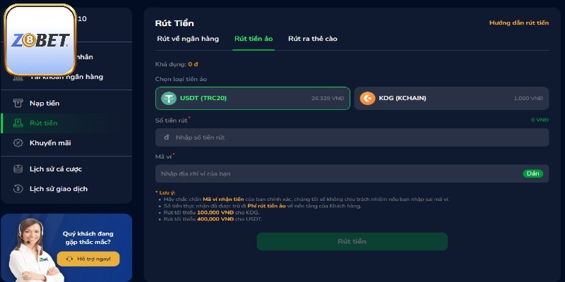 Tuân thủ điều khoản theo hướng dẫn rút tiền Z8bet